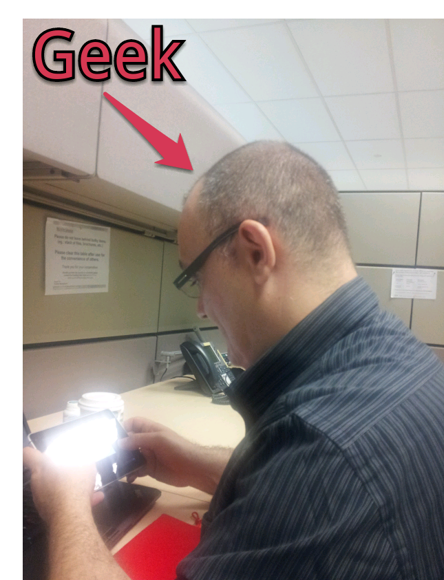 Stephan with Android tablet