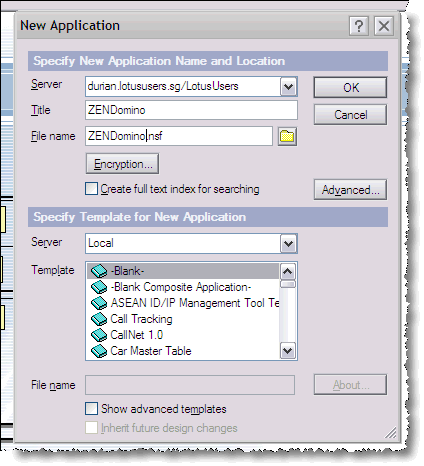 Create a new database Create a new database